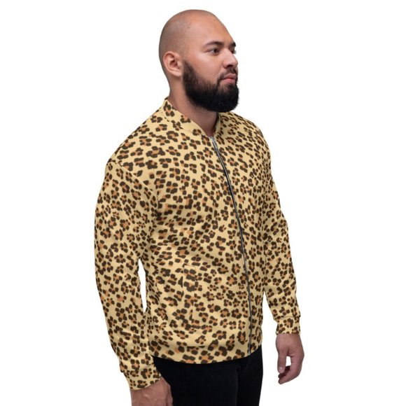 LEOPARD PATTERN Unisex Bomber Jacket. - Picture 3 of 6